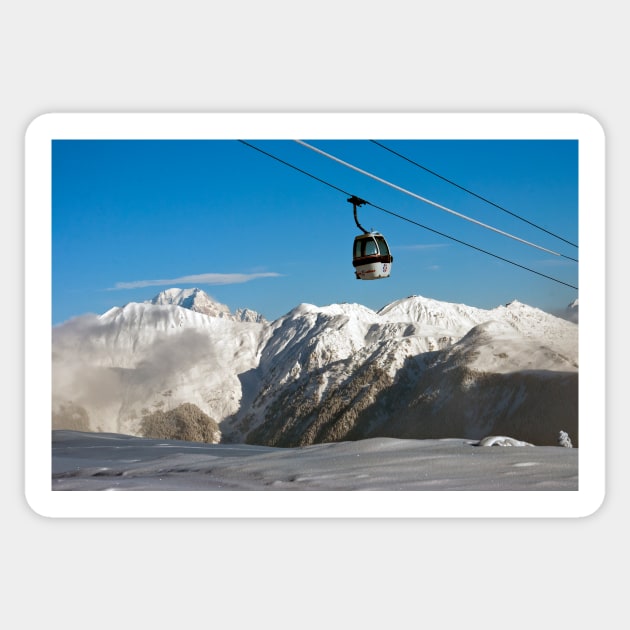 Courchevel 1850 3 Valleys Mont Blanc Alps France Sticker by AndyEvansPhotos